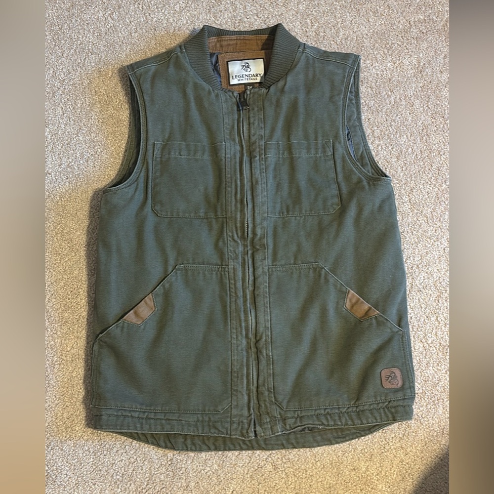 Legendary whitetails olive canvas vest small